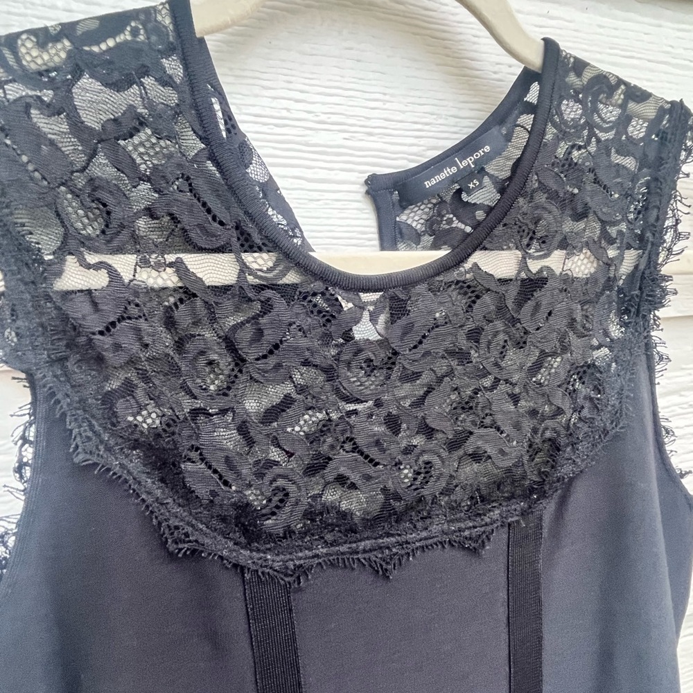 Nanette Lepore Black Sleeveless Lace Dress size XS - Picture 6 of 7